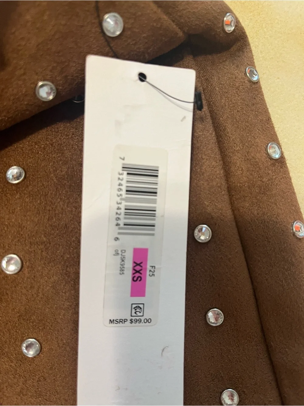 DKNY Jeans Brown Embellished Mini Skirt